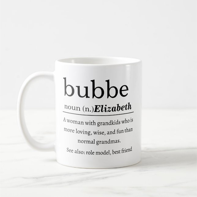 Taza De Café Definición Personalizada de Bubbe (Izquierda)