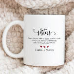 Taza De Café Definición personalizada de la hermana personaliza<br><div class="desc">Celebra el vínculo de hermanas con esta linda taza de café de definición de hermana. Haga clic en el botón de edición para personalizar este diseño con su propio mensaje y nombres. Esta taza es un gran regalo para navidades, cumpleaños o cualquier otra ocasión especial a lo largo del año....</div>