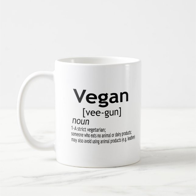 Taza De Café Definición vegana - Comida vegetariana (Izquierda)
