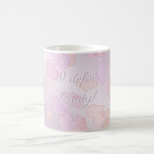 Taza De Café defino la belleza. texto de gradiente de pinc de c