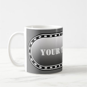 Taza De Café degradado gris negro de la BANDEJA DE BOTÓN + tu t