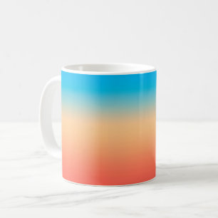 Taza De Café Degradado ombre coral rubor beige azul suave difum