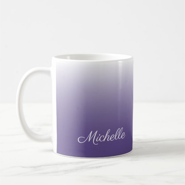 Taza De Café Degradado oscuro ultravioleta personalizado (Izquierda)