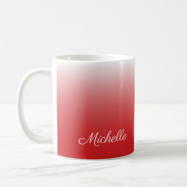 Taza De Café Degradado oscuro y rojo personalizado (Izquierda)