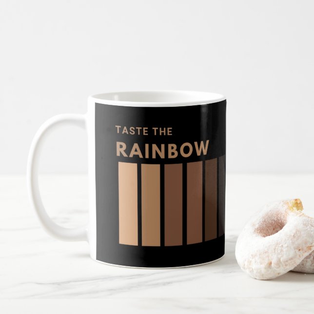 Taza De Café Deguste el café arco iris (Con donut)