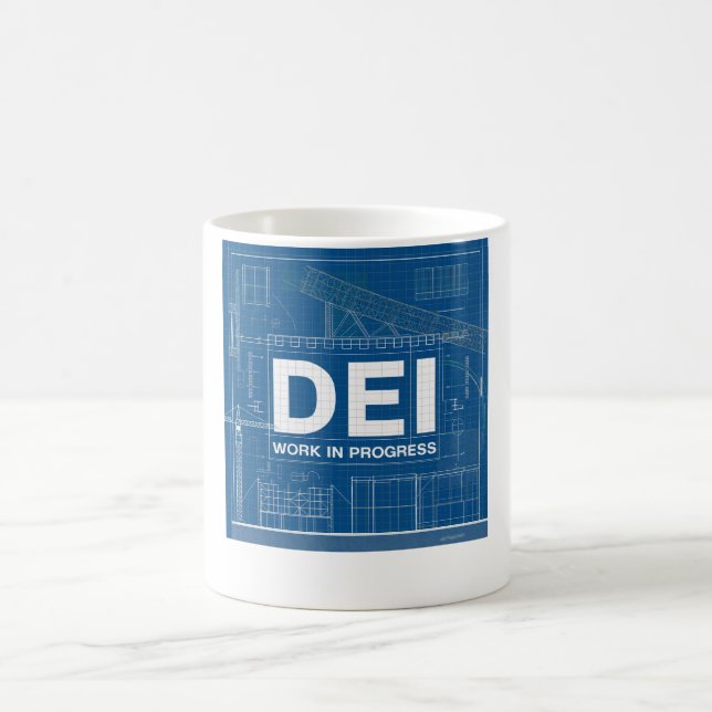 Taza De Café DeI Work Blueprint Technical Drawing Mug (Centro)