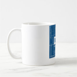 Taza De Café DeI Work Blueprint Technical Drawing Mug