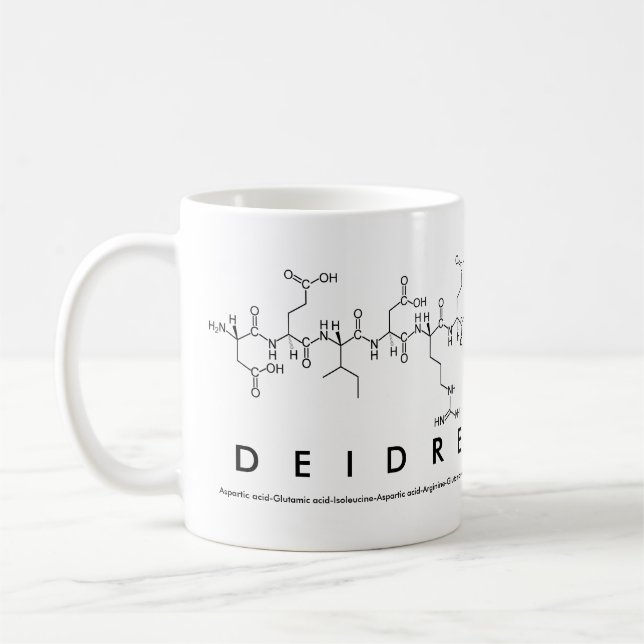 Taza De Café Deidre peptide name mug (Izquierda)