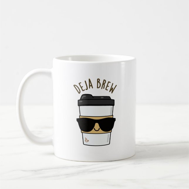 Taza De Café Deja Brew Funny Coffee Pun (Izquierda)
