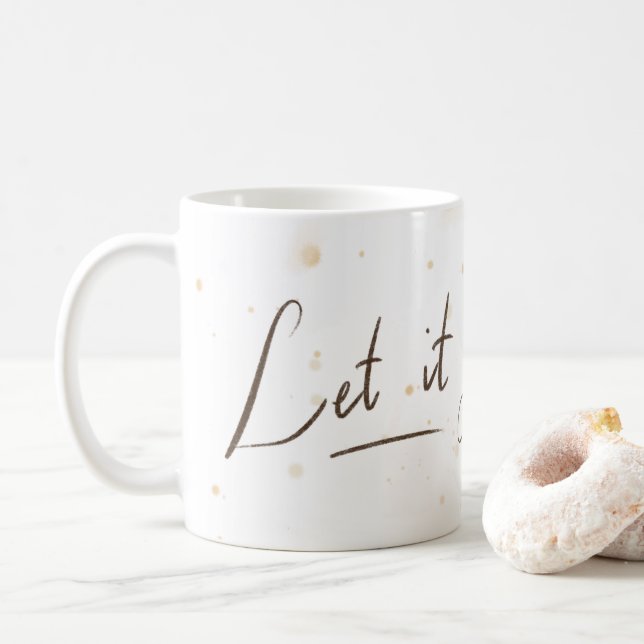 Taza De Café Deja ir a Mug | Blanco y Splash | Flor (Con donut)
