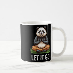 Taza De Café Deja ir Panda haciendo yoga meditación zen