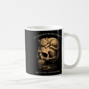 Taza De Café Deja que el pasado sea brújula cráneo ancla cita m