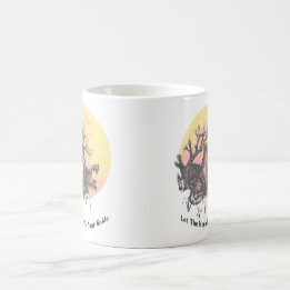 Taza De Café Deja que la guía de la luna, lobo en la luna y man