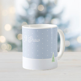 Taza De Café Deja que nieve Pequeño árbol invernal con puntos a