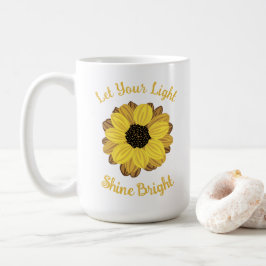 Taza De Café Deja que tu luz brille girasol brillante