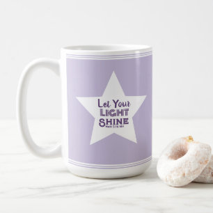 Taza De Café Deja que tu luz brille Versículo Bíblico Estrella 