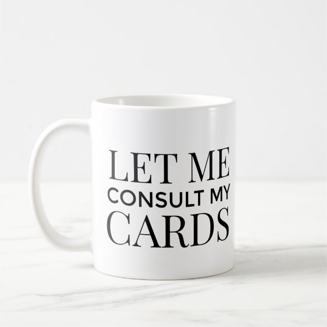 Taza De Café Déjame consultar mi tarjeta tarot café mug (Izquierda)