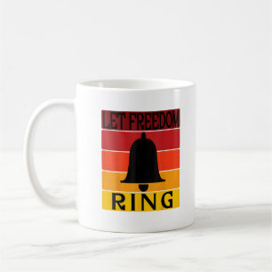 Taza De Café Dejar que el anillo de la libertad retro la bola d