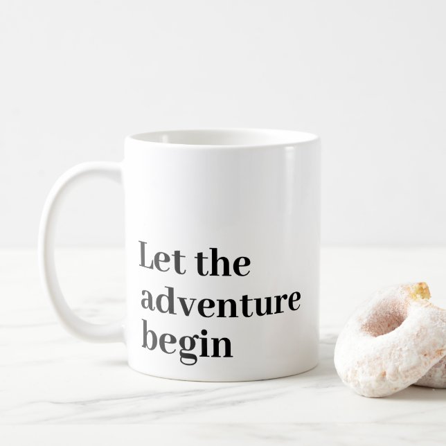 Taza De Café Dejar que la aventura comience el Monograma del gu (Con donut)