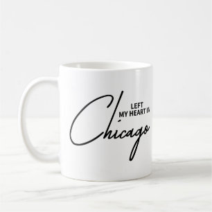 Taza De Café Dejé mi corazón en el horizonte de Chicago Illinoi