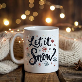 Taza De Café Dejemos que nieve colorida copo de nieve Navidades