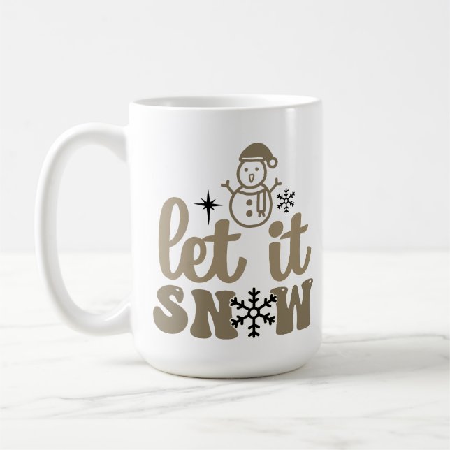 Taza De Café Dejen que neven Navidades blancos (Izquierda)