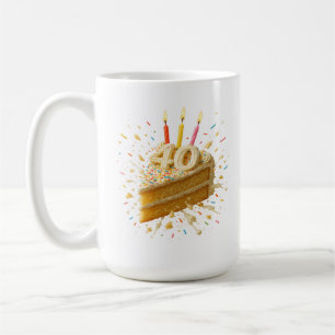 Taza De Café Déjenlos Comer Pastel: 40.ª Mug De Cumpleaños