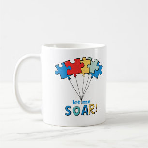Taza De Café Déjenme volar - globo de rompecabezas de concienti