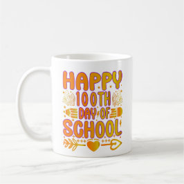 Taza de café del 100º día de escuela feliz