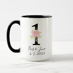 Taza de café del 1er aniversario regalo de anivers