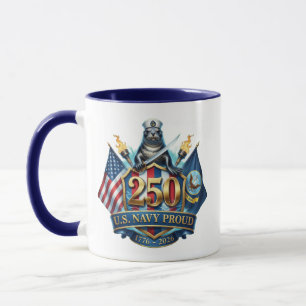 Taza de café del 250 aniversario de la Marina