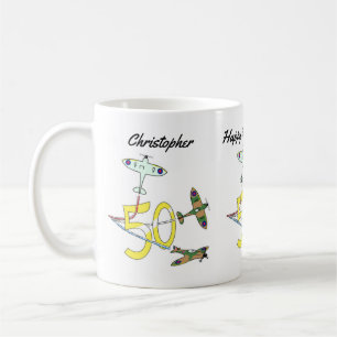 Taza de café del 50 cumpleaños de Spitfires