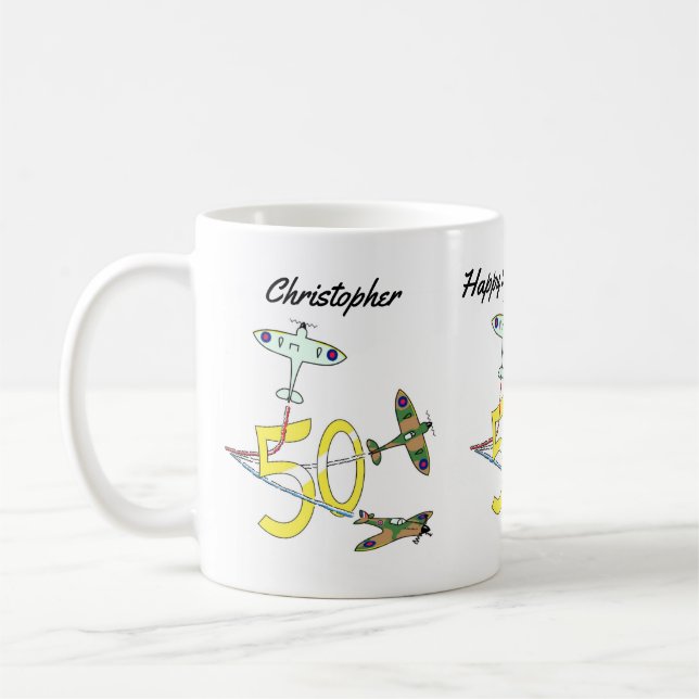 Taza de café del 50 cumpleaños de Spitfires (Izquierda)