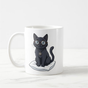 Taza de café del abogado gato negro Lady Justice