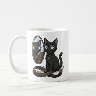 Taza de café del abogado gato negro Lady Justice