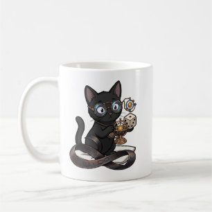 Taza de café del abogado gato negro Lady Justice