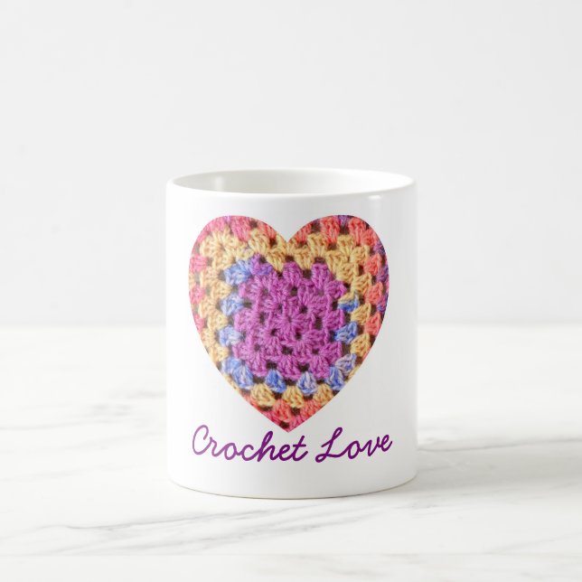 Taza de café del amor del ganchillo (Centro)