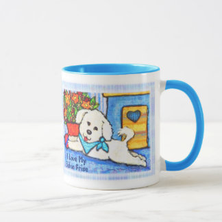 Taza de café del amor del perro de Bichon