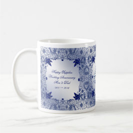 Taza de café del aniversario de boda del zafiro
