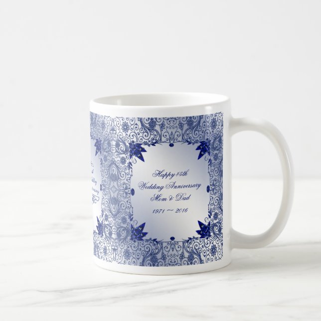 Taza de café del aniversario de boda del zafiro (Derecha)