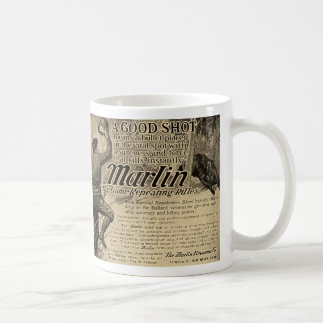 Taza de café del anuncio del tiro de las armas de (Derecha)