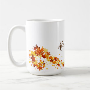 Taza de café del arce de la hoja de la caída del