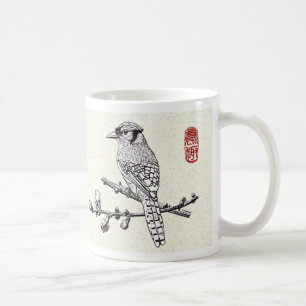 Taza de café del arrendajo azul