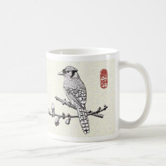 Taza de café del arrendajo azul