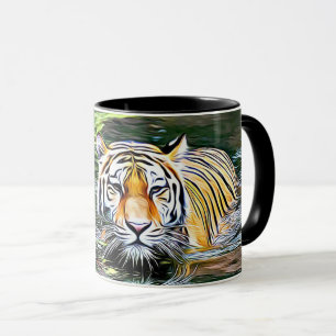 Taza de café del arte de Digitaces de la reflexi