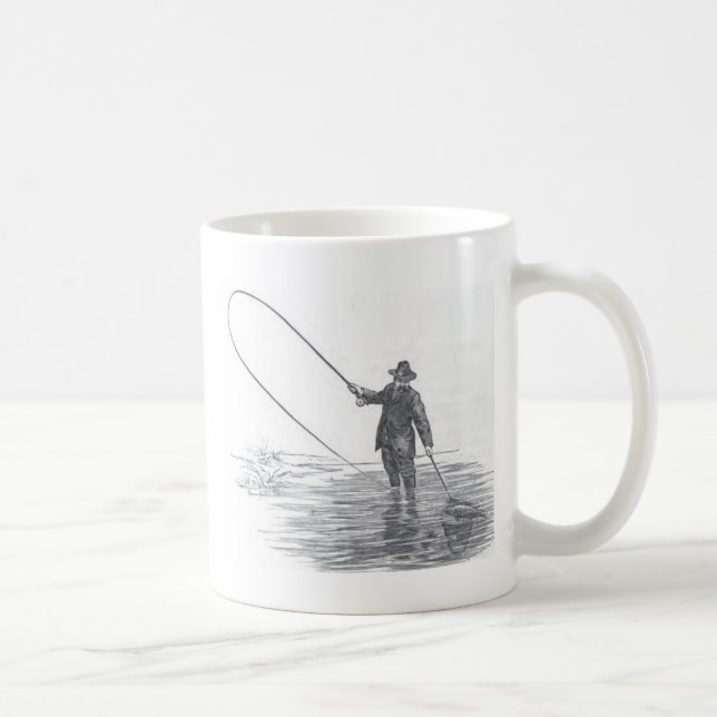 Taza de café del arte de la pesca con mosca del (Derecha)