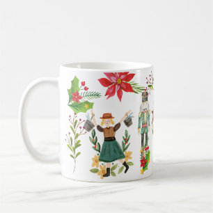 Taza de café del ballet El Cascanueces festivo de