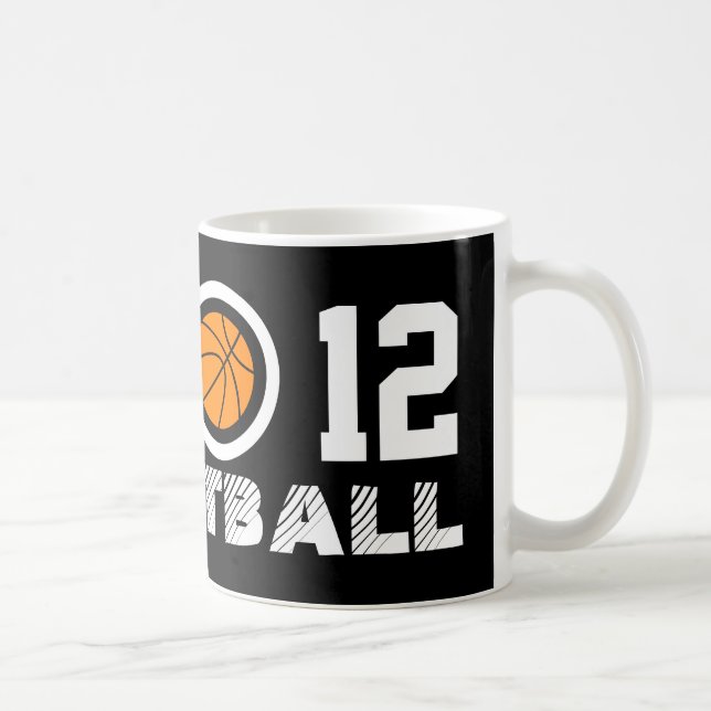Taza de café del baloncesto del número 12 el | (Derecha)