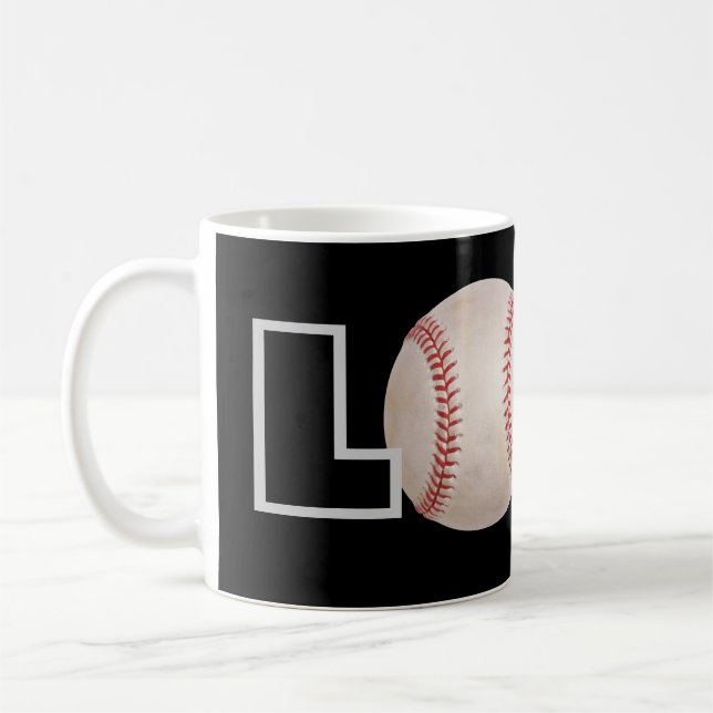 Taza de café del béisbol del amor (Izquierda)