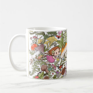 Taza de café del bosque mágico de hada linda y hon